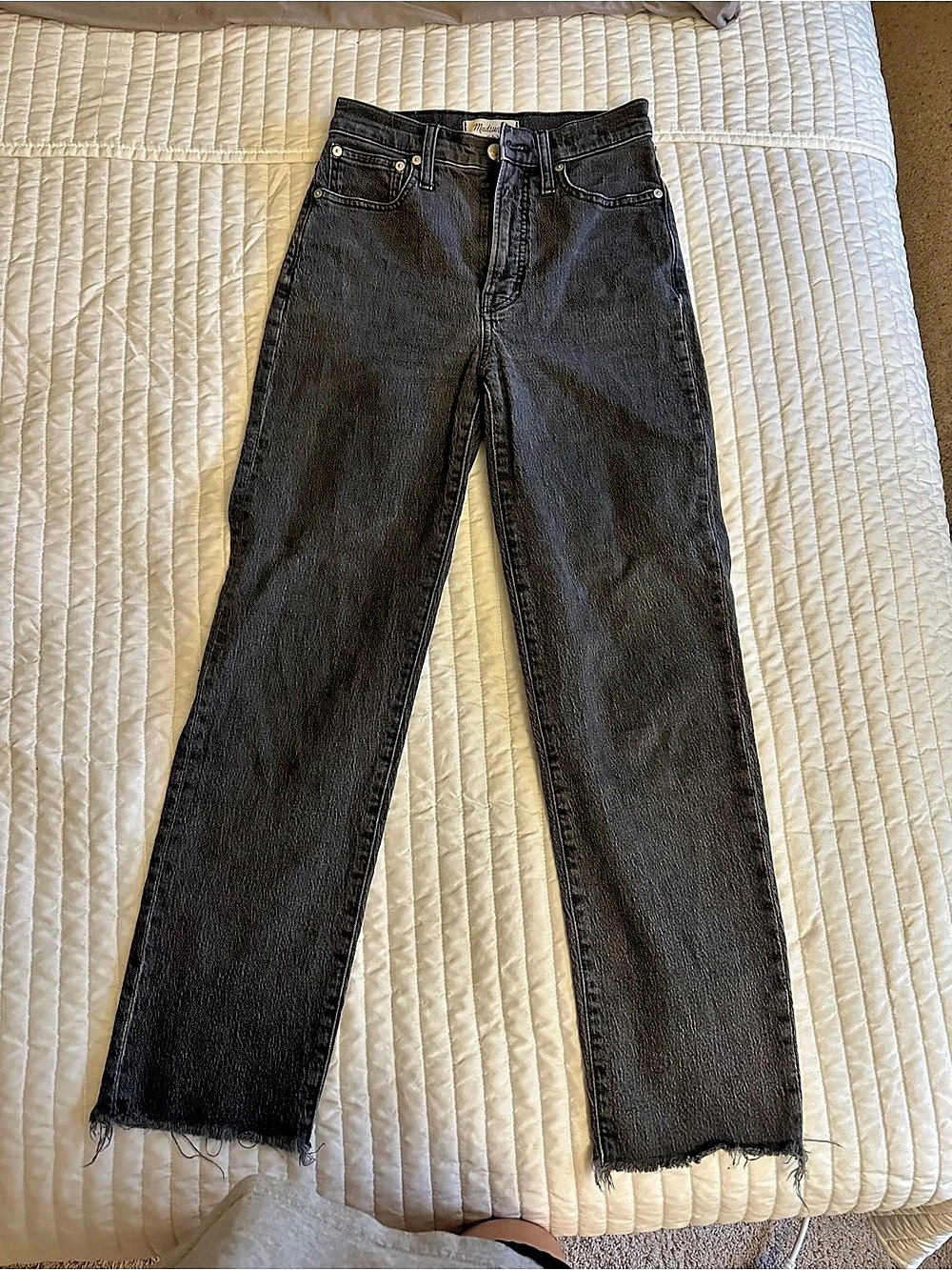 Madewell Black Wash Perfect Vintage Straight Leg Jeans Size 24